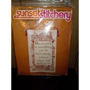 Victorian House‎ Sunset Stitchery Housework Is Embroidery Dowel Beads KIT